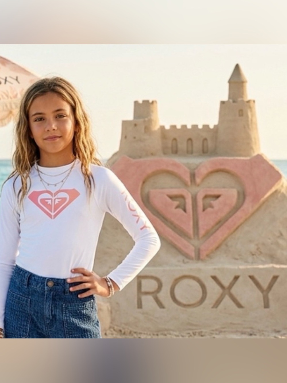 New with tags authentic Roxy signature rashguard long sleeve swim shirt sz 12 L